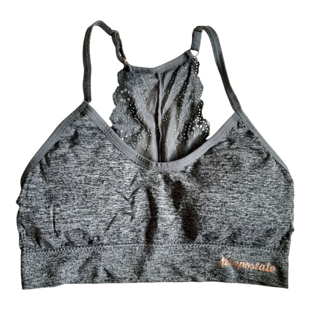 Aeropostale Gray Seamless Bra with Racerback Design
